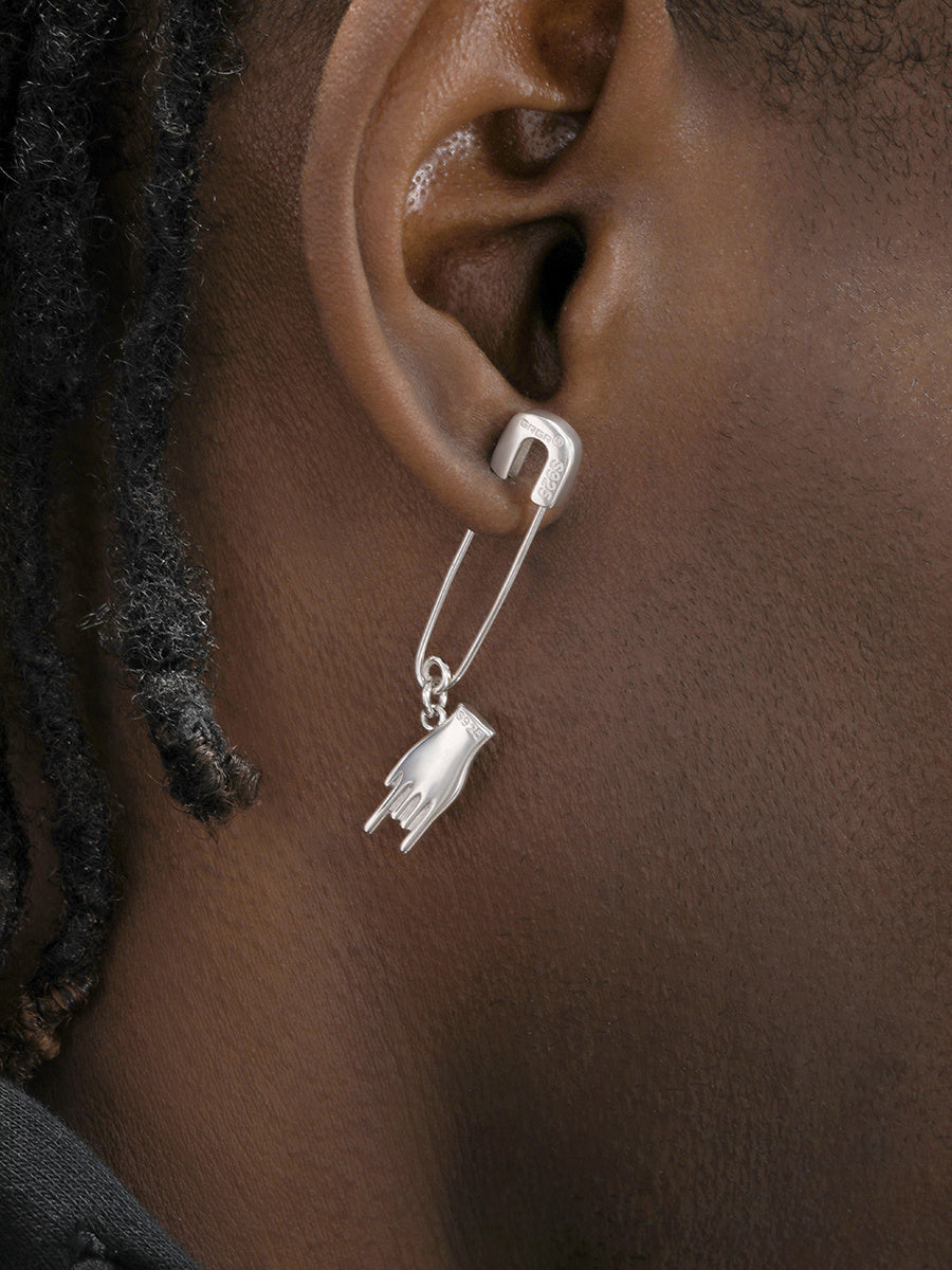 Sterling Silver Safety Pin Earrings