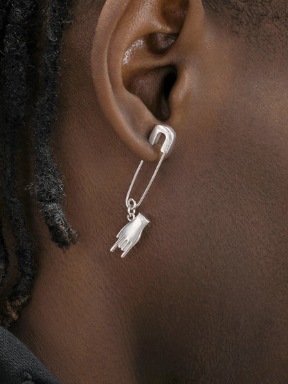 Sterling Silver Safety Pin Earrings