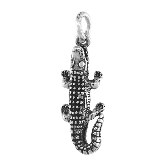 Sterling Silver Alligator Pendant Charm 1"